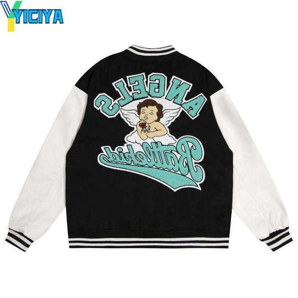 yiciya men's jackets 2023 varsity baseball jacket harajuku letter angel embroidery patchwork college bomber fashion couple streetwear c, Black;brown
yiciya men's jackets 2023 varsity baseball jacket harajuku letter angel embroidery patchwork college bomber fashion couple streetwear c, Black;brown