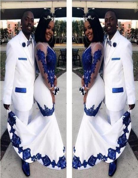 new white satin royal blue lace aso ebi african prom dresses long illusion sleeves applique evening formal gowns pageant celebrity9685921, Black
new white satin royal blue lace aso ebi african prom dresses long illusion sleeves applique evening formal gowns pageant celebrity9685921, Black