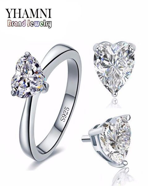 yhamni original bridal wedding jewelry sets for women real 925 sterling silver heart cz diamond stud earrings ring bridal jewelry 7504752, Slivery;golden
yhamni original bridal wedding jewelry sets for women real 925 sterling silver heart cz diamond stud earrings ring bridal jewelry 7504752, Slivery;golden