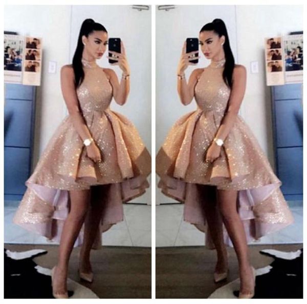 bling bling sequins rose gold high neck prom dresses 2020 short front long back sleeveless formal party evening gowns vestido2996007, Black
bling bling sequins rose gold high neck prom dresses 2020 short front long back sleeveless formal party evening gowns vestido2996007, Black