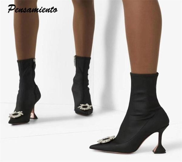 stretch lycra women ankle boots autumn winter comfortable triangle heeled office lady shoes high heels sock boots 3442 2112292951207, Black
stretch lycra women ankle boots autumn winter comfortable triangle heeled office lady shoes high heels sock boots 3442 2112292951207, Black