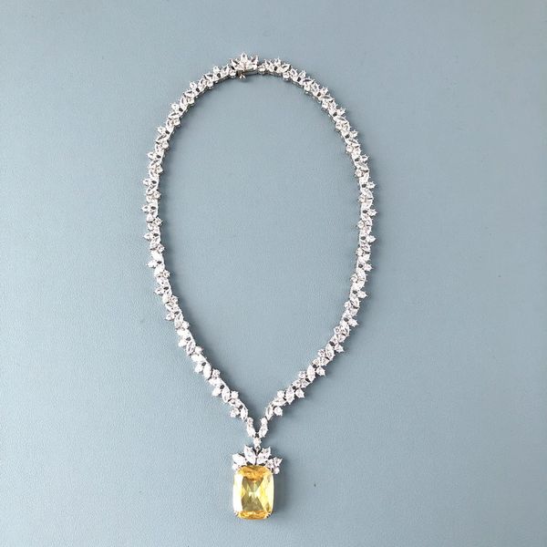 designer collection style necklace women lady inlay yellow blue square zircon pendant marquise brilliant shape diamond chain jewelry, Silver
designer collection style necklace women lady inlay yellow blue square zircon pendant marquise brilliant shape diamond chain jewelry, Silver