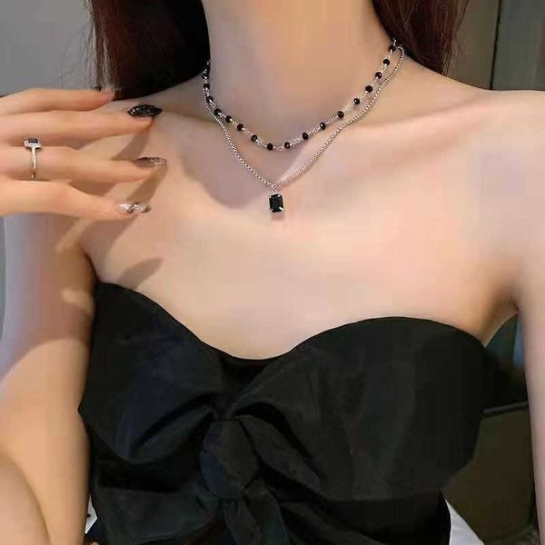 pendant necklaces 2023 fashion simple double black beads short chain necklace for women korea luxury choker pendant necklaces jewelry gifts, Silver
pendant necklaces 2023 fashion simple double black beads short chain necklace for women korea luxury choker pendant necklaces jewelry gifts, Silver