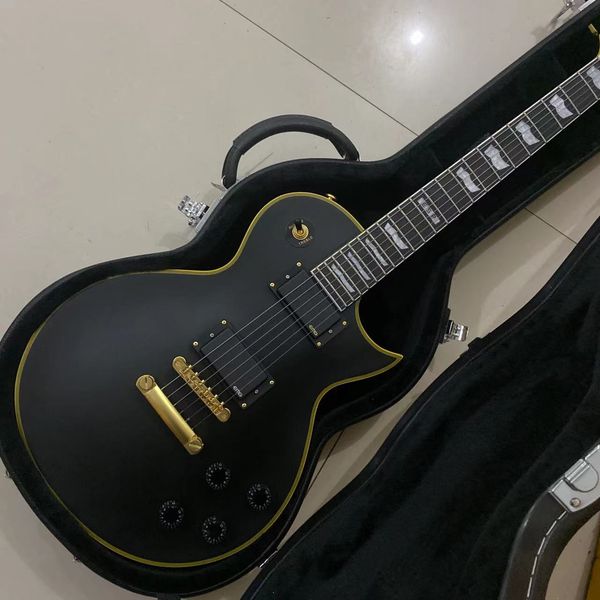 electric guitar matte black color yellow binding gold hardware mahogany body rose wood fingerboard ing
electric guitar matte black color yellow binding gold hardware mahogany body rose wood fingerboard ing