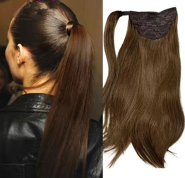 natural brown straight ponytail human remy hair clips in brazilian human hair extension wrap aorund drawstring head wear hairpiece 120g, Black
natural brown straight ponytail human remy hair clips in brazilian human hair extension wrap aorund drawstring head wear hairpiece 120g, Black