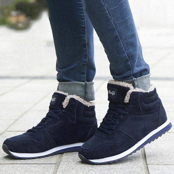 man shoes winter men boots winter ankle boots shoes male warm fur snow boots for men shoes mens winter sneakers8298656, Black