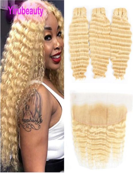 brazilian virgin hair 3 bundles with 13x4 lace frontal blonde deep wave curly 613 color pre plucked frontals with hair extensions1872254, Black;brown
brazilian virgin hair 3 bundles with 13x4 lace frontal blonde deep wave curly 613 color pre plucked frontals with hair extensions1872254, Black;brown