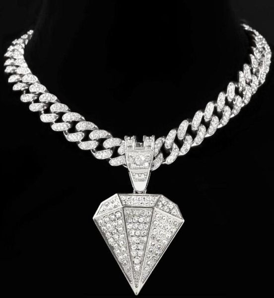 pendant necklaces hip hop paved rhinestones diamond shape necklace for women men iced out crystal chunky cuban chain jewelry gift5975988, Silver
pendant necklaces hip hop paved rhinestones diamond shape necklace for women men iced out crystal chunky cuban chain jewelry gift5975988, Silver
