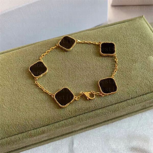 

Fashion Classic 4/Four Leaf Clover Charm Bracelets Bangle Chain 18K Gold Agate Shell Mother-of-Pearl For Women Girl Wedding Mother' Day Jewelry Women Christmas gift