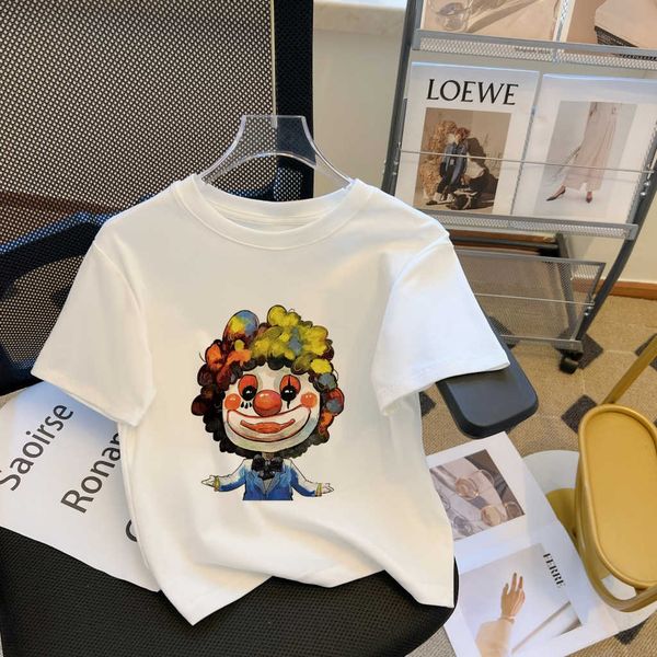 round neck short sleeve t-shirt for women summer 2023 new joker print slim fit versatile foreigner for women, White
round neck short sleeve t-shirt for women summer 2023 new joker print slim fit versatile foreigner for women, White