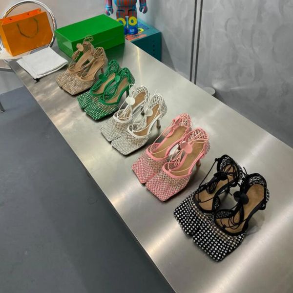 casual shoes luxury designer women sandals mesh leather high heels shiny elastic lace up summer fashion wedding party size 35-42, Black
casual shoes luxury designer women sandals mesh leather high heels shiny elastic lace up summer fashion wedding party size 35-42, Black