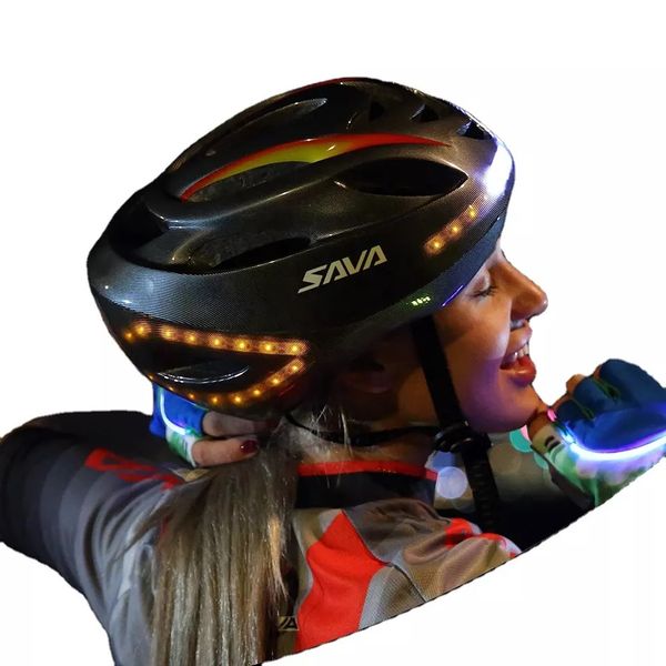Image of OEM Bicycle Helmet Men Female Bike Smart Cycling Helmets Turn Signal Light Led Chargeable Electr Scooter Hat IPX4 Waterproof