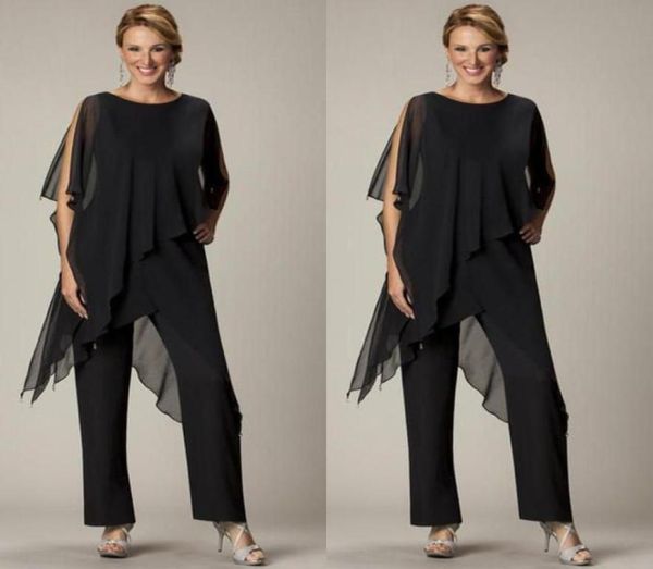 2019 two pieces pants suits for mother of the bride jewel half sleeve plus size black chiffon evening gowns beach wedding pa9530240, Black;red
2019 two pieces pants suits for mother of the bride jewel half sleeve plus size black chiffon evening gowns beach wedding pa9530240, Black;red