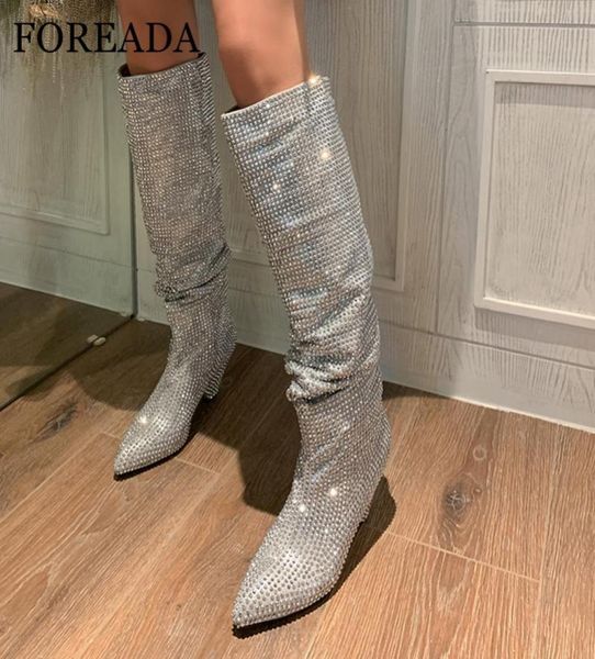 foreada high heel woman boots strange style heel knee high boots crystal pointed toe shoes pleated female long silver 408519855, Black
foreada high heel woman boots strange style heel knee high boots crystal pointed toe shoes pleated female long silver 408519855, Black
