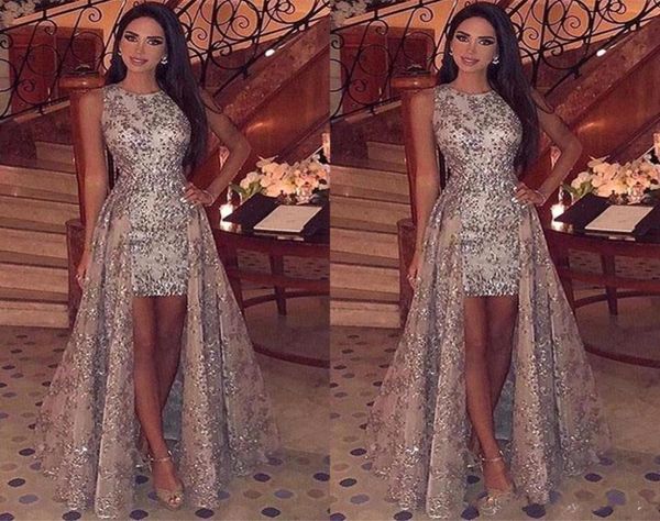 sparkly sequins sheath short prom dresses 2019 jewel neck sleeveless formal party evening gowns with detachable overskirts pd886861919, Black
sparkly sequins sheath short prom dresses 2019 jewel neck sleeveless formal party evening gowns with detachable overskirts pd886861919, Black
