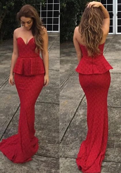red mermaid evening dresses with peplum sweetheart neck long formal evening gowns pleats robe de soiree1835681, Black;red
red mermaid evening dresses with peplum sweetheart neck long formal evening gowns pleats robe de soiree1835681, Black;red