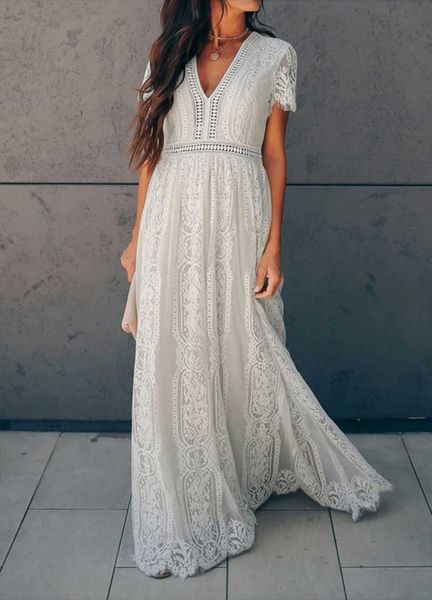 2022 new arrival women short sleeve lace v-neck elegant women long casual dresses, White;black
2022 new arrival women short sleeve lace v-neck elegant women long casual dresses, White;black