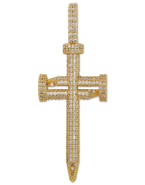 hip hop jewelry diamond nail cross necklace pendant gold silver plated iced out zircon with rope chain6448140
hip hop jewelry diamond nail cross necklace pendant gold silver plated iced out zircon with rope chain6448140