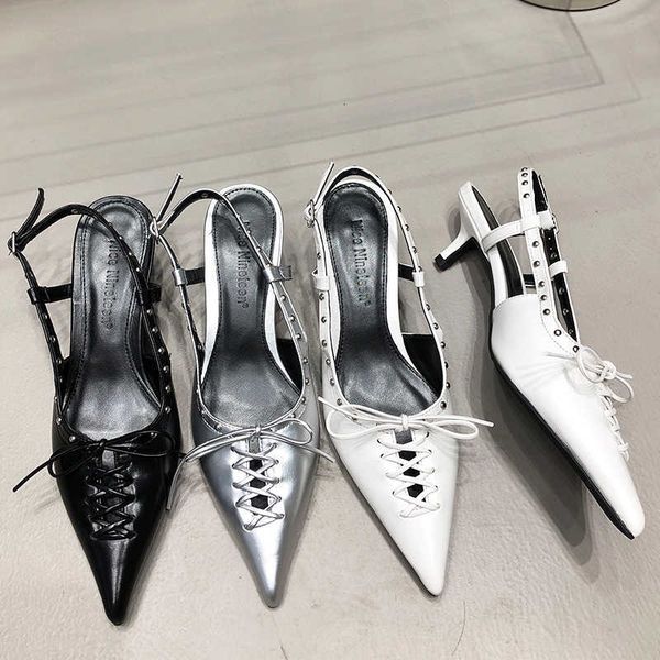 nxy sandals rivet ladies pumps heeled shoes 2023 luxury fashion female shallow pointed toe woman med high heels slingbacks 230511, Black
nxy sandals rivet ladies pumps heeled shoes 2023 luxury fashion female shallow pointed toe woman med high heels slingbacks 230511, Black