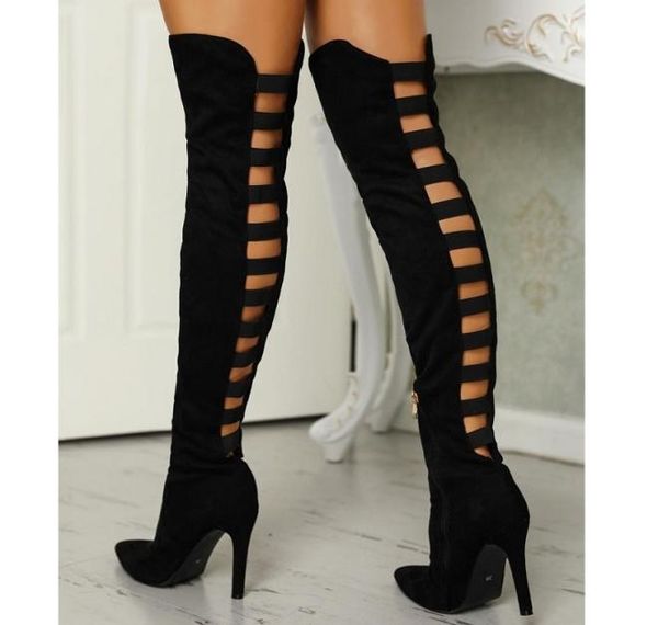 women shoes high heels black over the knee boots hollow out ladies thigh high boots pointed toe stiletto long boots7459841
women shoes high heels black over the knee boots hollow out ladies thigh high boots pointed toe stiletto long boots7459841