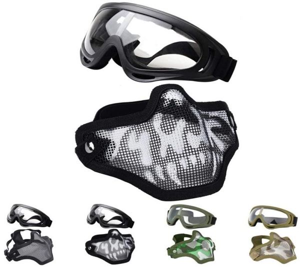 tactical sunglasses airsoft shooting halfmask steel mesh and goggles set sport paintball cs eyes protection8085171, Black
tactical sunglasses airsoft shooting halfmask steel mesh and goggles set sport paintball cs eyes protection8085171, Black