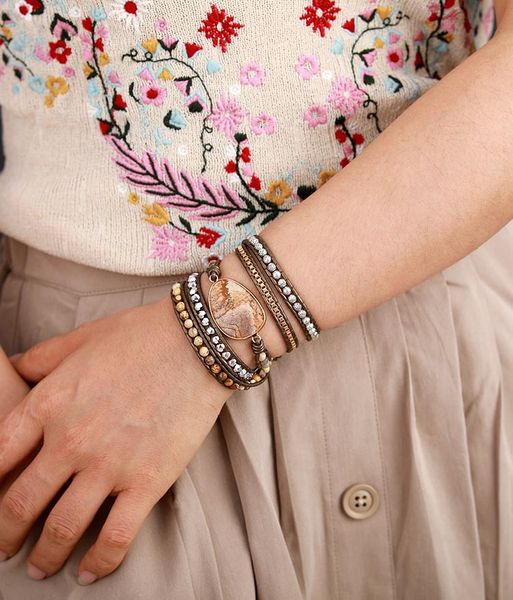 designer jewelry bracelet picture stone 5 circle handmade bracelet ornaments wound braided cowhide rope hand string, Golden;silver
designer jewelry bracelet picture stone 5 circle handmade bracelet ornaments wound braided cowhide rope hand string, Golden;silver