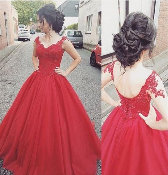 tulle laceup lace straps modern red prom dress ball gowns vneck evening gowns vestidos de gala6219464, Black
tulle laceup lace straps modern red prom dress ball gowns vneck evening gowns vestidos de gala6219464, Black