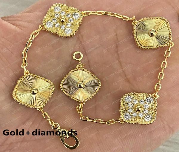 20color fashion classic 4four leaf clover charm bracelets diamond bangle chain 18k gold agate shell motherofpearl for womengir1961713, Golden;silver
20color fashion classic 4four leaf clover charm bracelets diamond bangle chain 18k gold agate shell motherofpearl for womengir1961713, Golden;silver