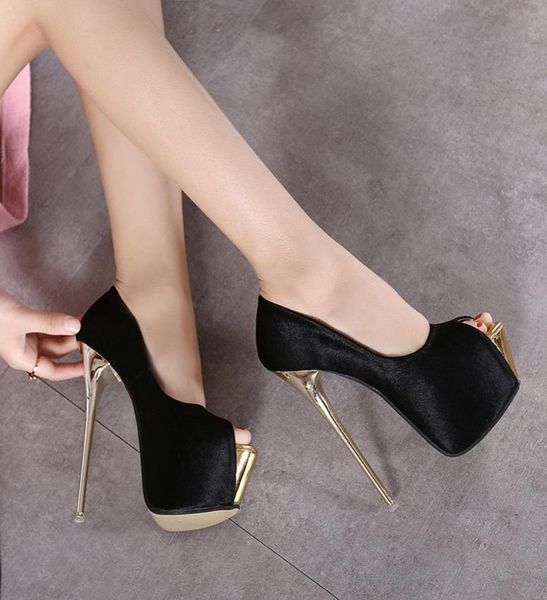 16cm ultra high heel peep toe platform pumps women nightclub prom gown wedding shoes size 34 to 407822165, Black
16cm ultra high heel peep toe platform pumps women nightclub prom gown wedding shoes size 34 to 407822165, Black