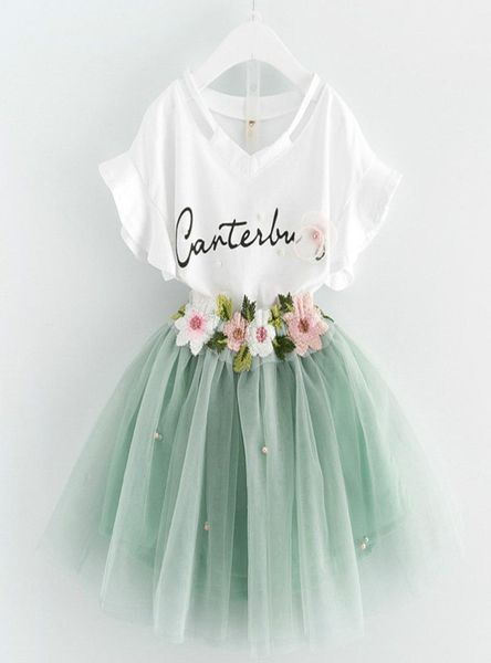 new baby girls clothes kids letter printed tshirt with flower applique and chiffon skirt summer children clothing set9417162, White
new baby girls clothes kids letter printed tshirt with flower applique and chiffon skirt summer children clothing set9417162, White