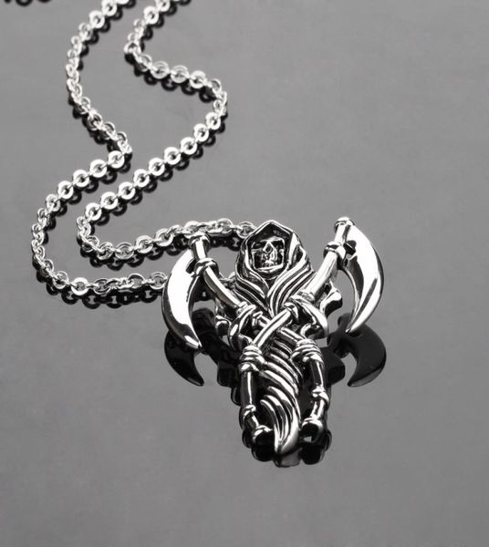men pendant necklaces grim reaper skeleton death hip hop retro cool rock roll sickle 316l stainless steel steampunk designer acces9059853, Silver
men pendant necklaces grim reaper skeleton death hip hop retro cool rock roll sickle 316l stainless steel steampunk designer acces9059853, Silver