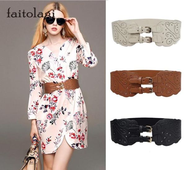 elastic wide women belts fashion double buckle ladies belts for dresses coat female leather corset belt black white waistband4702566, Black;brown
elastic wide women belts fashion double buckle ladies belts for dresses coat female leather corset belt black white waistband4702566, Black;brown