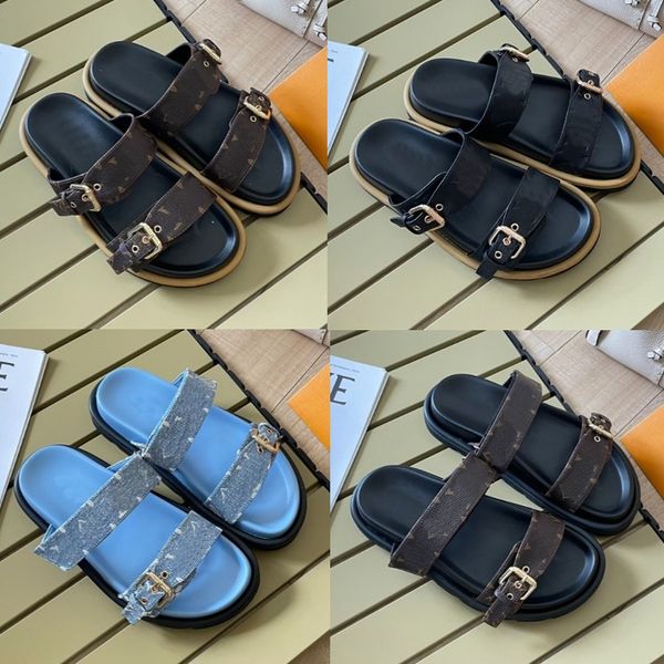 designer leather slippers women sandals flat mules cool effortlessly stylish slides 2 straps with adjusted gold buckles summer slipper, Black
designer leather slippers women sandals flat mules cool effortlessly stylish slides 2 straps with adjusted gold buckles summer slipper, Black
