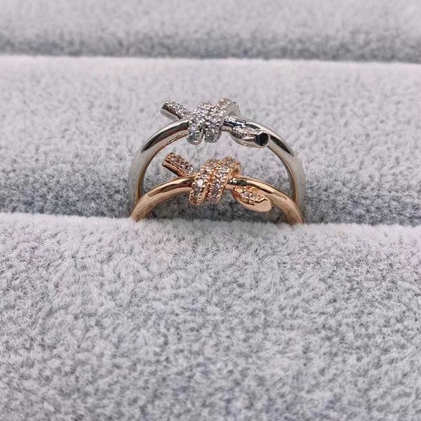 original new tiffay knot rope ring for women's light luxury and advanced sense pair bow high edition, Silver
original new tiffay knot rope ring for women's light luxury and advanced sense pair bow high edition, Silver