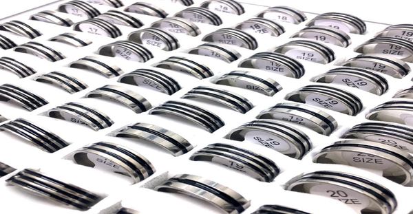 whole 100pcslot men039s women039s band ring black stripe stainless steel rings fashion jewelry party favor gifts mix si5381819, Silver
whole 100pcslot men039s women039s band ring black stripe stainless steel rings fashion jewelry party favor gifts mix si5381819, Silver