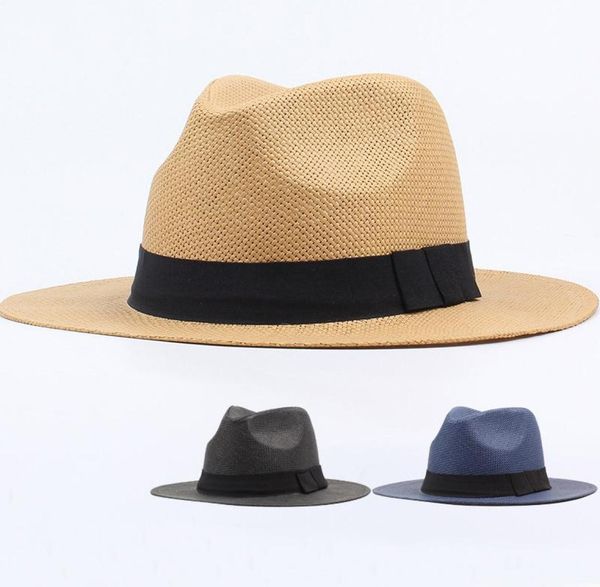 new summer beach hat men women black band straw hat flat brim fedoras panama male female wide brim sun beach cap9044279, Blue;gray
new summer beach hat men women black band straw hat flat brim fedoras panama male female wide brim sun beach cap9044279, Blue;gray