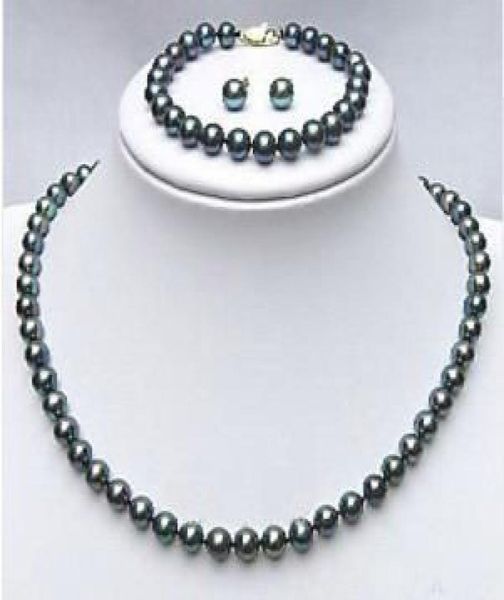 real black pearl bracelet earrings necklace set pearl jewelry sets6363572, Silver
real black pearl bracelet earrings necklace set pearl jewelry sets6363572, Silver