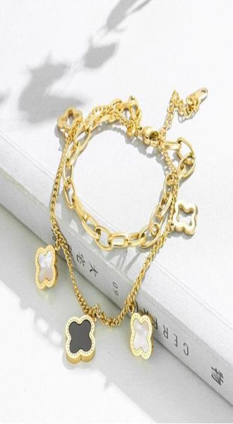 classic design multilayered clover charm bracelet lucky stainless steel four leaf jewelry2491744, Golden;silver
classic design multilayered clover charm bracelet lucky stainless steel four leaf jewelry2491744, Golden;silver