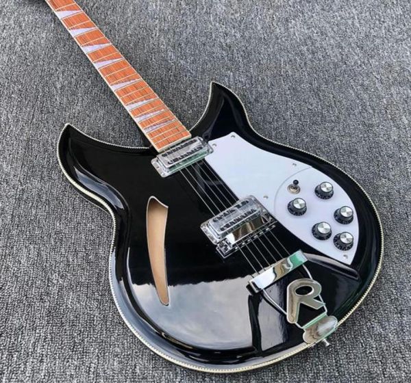 12 strings 330 360 381 semi hollow body black electric guitar checkerboard binding lacquer gloss fingerboard vintage tuners san8027847 
12 strings 330 360 381 semi hollow body black electric guitar checkerboard binding lacquer gloss fingerboard vintage tuners san8027847