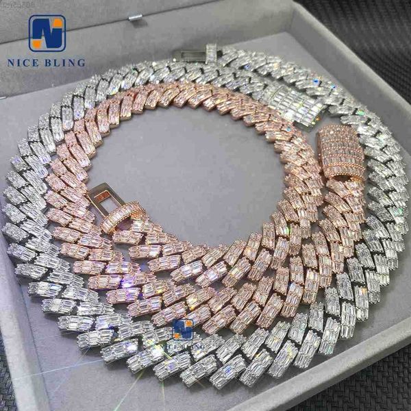 18mm brass full baguette cz stone fine jewelry iced out cuban necklace hip hop link chain, Silver
18mm brass full baguette cz stone fine jewelry iced out cuban necklace hip hop link chain, Silver
