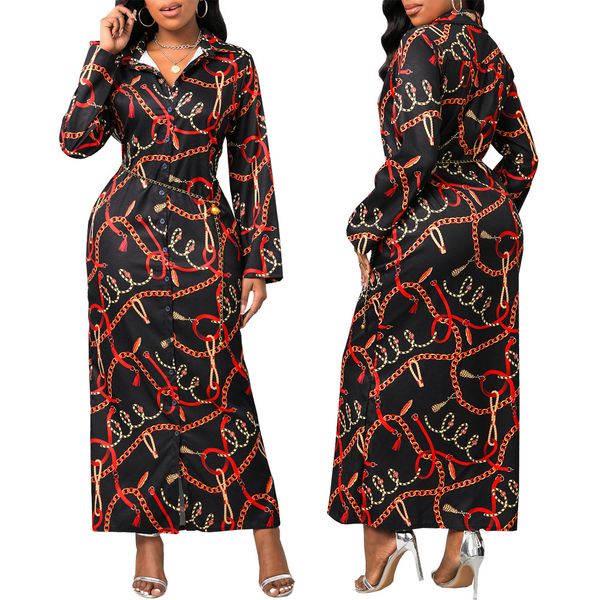 hisimple ladies dress long-sleeved round neck black casual women's long skirt spring and autumn printed skirt w1, Black;gray
hisimple ladies dress long-sleeved round neck black casual women's long skirt spring and autumn printed skirt w1, Black;gray