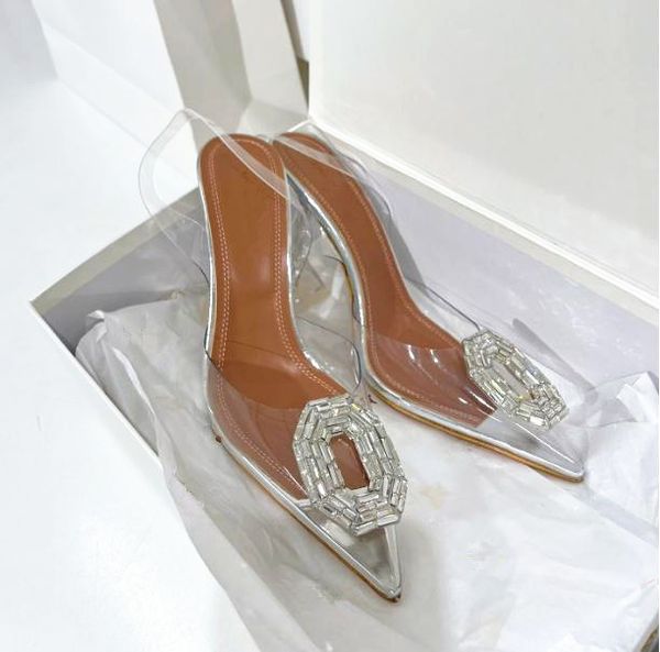 amina muaddi transparency high-heeled sandals oval diamond buckle pvc crystal clear wine glass heel lady women high heels sandals with box 3, Black
amina muaddi transparency high-heeled sandals oval diamond buckle pvc crystal clear wine glass heel lady women high heels sandals with box 3, Black