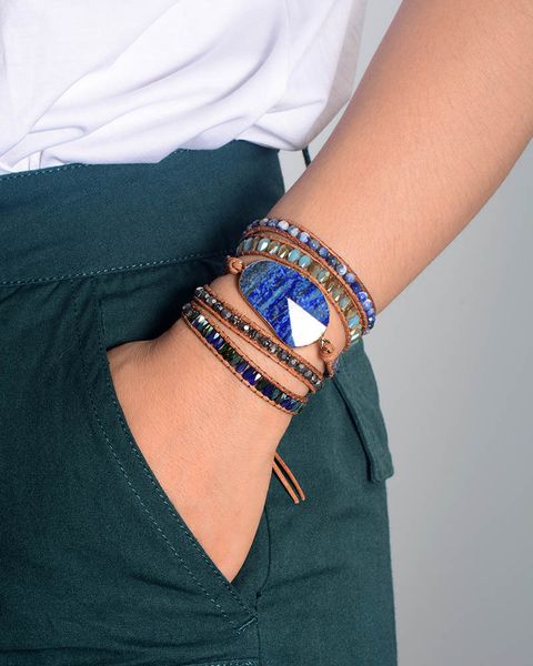 designer jewelry bracelet natural lapis lazarus handmade bracelet ornaments winding braided cowhide rope hand string, Golden;silver
designer jewelry bracelet natural lapis lazarus handmade bracelet ornaments winding braided cowhide rope hand string, Golden;silver