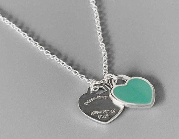 s925 original classic pop enamel exclusive blue pink red double heart pendant ladies fashion necklace jewelry h09186856636, Silver
s925 original classic pop enamel exclusive blue pink red double heart pendant ladies fashion necklace jewelry h09186856636, Silver