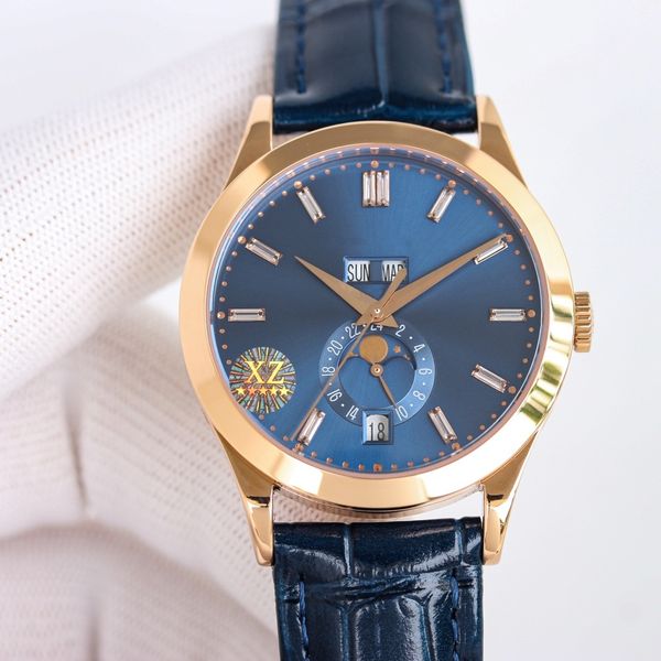 highest quality, luxury watch, designer watch, multi-function watch, (moon phase/week/month/calendar) automatic mechanical movement, sapphir, Slivery;brown
highest quality, luxury watch, designer watch, multi-function watch, (moon phase/week/month/calendar) automatic mechanical movement, sapphir, Slivery;brown