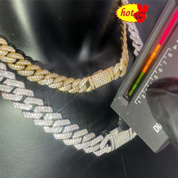 jewelry designer pass diamond tester 14mm wide 2rows 925 solid silver with gra moissanite cuban link chain for rapper hip hop necklace
jewelry designer pass diamond tester 14mm wide 2rows 925 solid silver with gra moissanite cuban link chain for rapper hip hop necklace