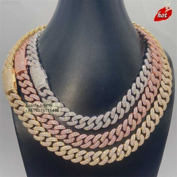 designer jewelry 13mm two row pass diamond tester shining iced out vvs1 moissanite chocker cuban link chain necklace, Silver
designer jewelry 13mm two row pass diamond tester shining iced out vvs1 moissanite chocker cuban link chain necklace, Silver
