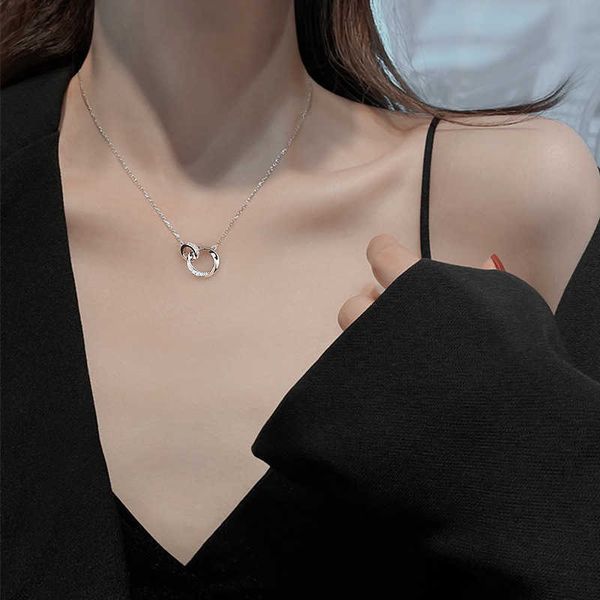 difeng s999 double ring buckle necklace for women's edition with diamonds and ring neckchain for the crowd 520 gift, Silver
difeng s999 double ring buckle necklace for women's edition with diamonds and ring neckchain for the crowd 520 gift, Silver