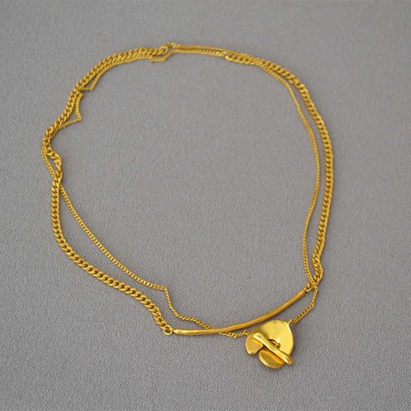 matsumoto huinai co branded double-layer necklace japanese minority design brass gold-plated sweater chain female, Silver
matsumoto huinai co branded double-layer necklace japanese minority design brass gold-plated sweater chain female, Silver