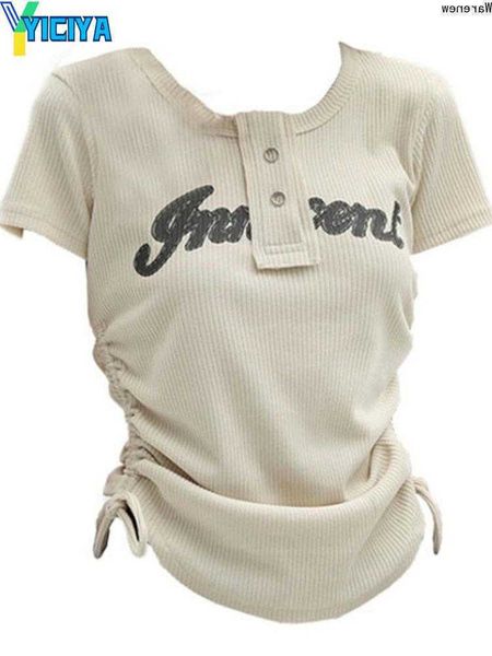 yiciya women's t shirts 2023 summer sheath short sleeve folds slim fit t-shirt women's casual sweet lace-up shirring letter print, White
yiciya women's t shirts 2023 summer sheath short sleeve folds slim fit t-shirt women's casual sweet lace-up shirring letter print, White
